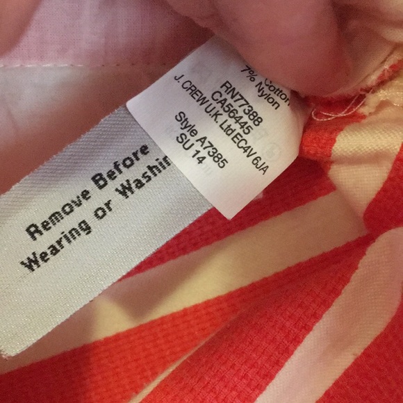 J. Crew Orange Striped Shorts 4 Like New - Picture 6 of 8